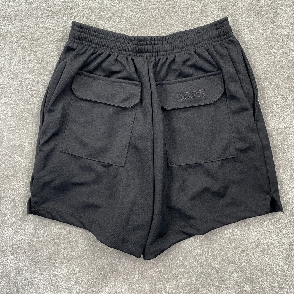 Olympus Straight High Rise Pockets Logo Drawstring Shorts Women's Size XS Black - Picture 7 of 11